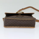 CELINE Macadam Canvas Circle Shoulder Bag PVC Leather Brown Gold Auth 123950-9