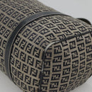 FENDI Zucchino Canvas Hand Bag Navy Silver Auth 123956-9