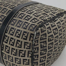 FENDI Zucchino Canvas Hand Bag Navy Silver Auth 123956-15
