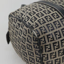 FENDI Zucchino Canvas Hand Bag Navy Silver Auth 123956-16