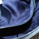 FENDI Zucchino Canvas Hand Bag Navy Silver Auth 123956-22