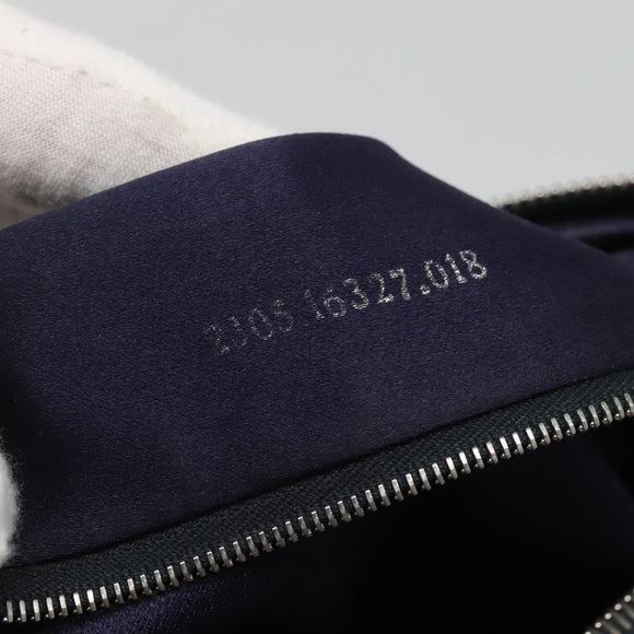 FENDI Zucchino Canvas Hand Bag Navy Silver Auth 123956