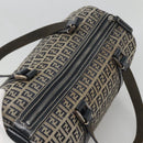 FENDI Zucchino Canvas Hand Bag Navy Silver Auth 123956-6