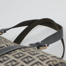 FENDI Zucchino Canvas Hand Bag Navy Silver Auth 123956-8