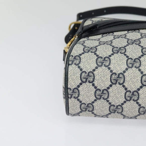 GUCCI GG Supreme Sherry Line Shoulder Bag PVC Navy Gold 98 02 004 Auth 123959