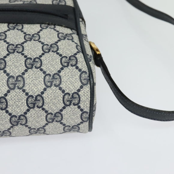 GUCCI GG Supreme Sherry Line Shoulder Bag PVC Navy Gold 98 02 004 Auth 123959