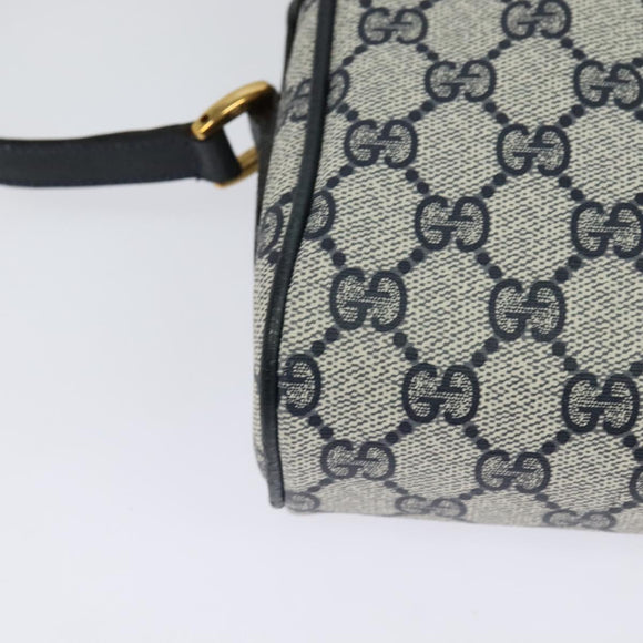 GUCCI GG Supreme Sherry Line Shoulder Bag PVC Navy Gold 98 02 004 Auth 123959