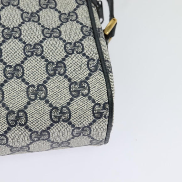 GUCCI GG Supreme Sherry Line Shoulder Bag PVC Navy Gold 98 02 004 Auth 123959