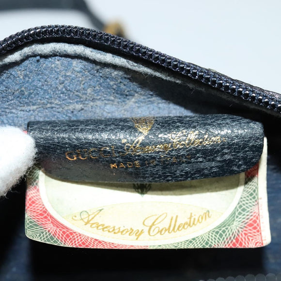 GUCCI GG Supreme Sherry Line Shoulder Bag PVC Navy Gold 98 02 004 Auth 123959