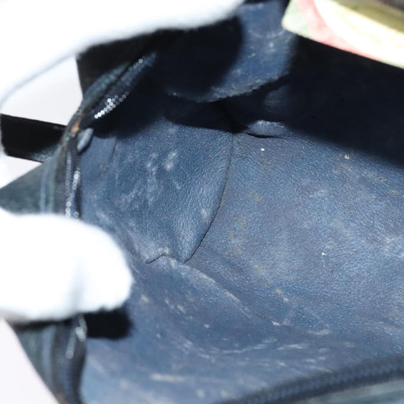 GUCCI GG Supreme Sherry Line Shoulder Bag PVC Navy Gold 98 02 004 Auth 123959