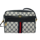 GUCCI GG Supreme Sherry Line Shoulder Bag PVC Navy Gold 98 02 004 Auth 123959-13