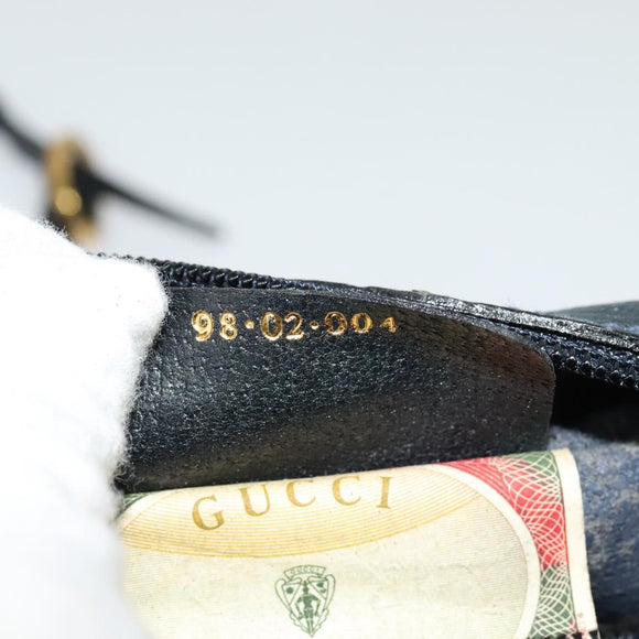 GUCCI GG Supreme Sherry Line Shoulder Bag PVC Navy Gold 98 02 004 Auth 123959