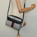 GUCCI GG Supreme Sherry Line Shoulder Bag PVC Navy Gold 98 02 004 Auth 123959-21