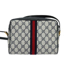 GUCCI GG Supreme Sherry Line Shoulder Bag PVC Navy Gold 98 02 004 Auth 123959-2