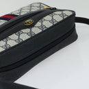 GUCCI GG Supreme Sherry Line Shoulder Bag PVC Navy Gold 98 02 004 Auth 123959-6