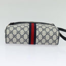 GUCCI GG Supreme Sherry Line Shoulder Bag PVC Navy Gold 98 02 004 Auth 123959-5