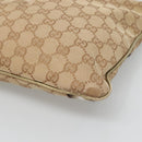 GUCCI GG Canvas Sherry Line Shoulder Bag Beige Black 144388 Auth 123961-9