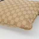 GUCCI GG Canvas Sherry Line Shoulder Bag Beige Black 144388 Auth 123961-15