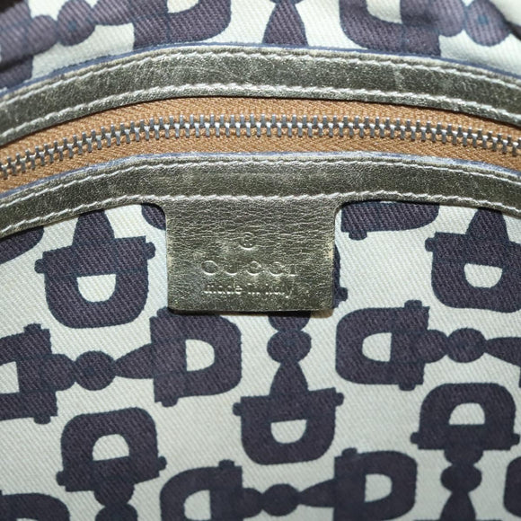 GUCCI GG Canvas Sherry Line Shoulder Bag Beige Black 144388 Auth 123961