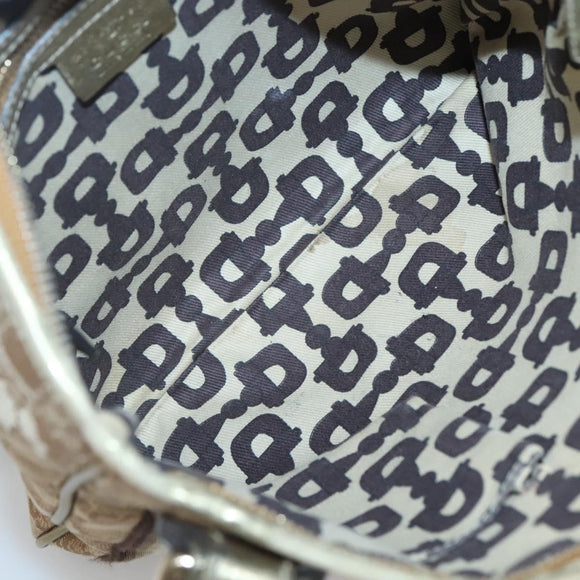 GUCCI GG Canvas Sherry Line Shoulder Bag Beige Black 144388 Auth 123961