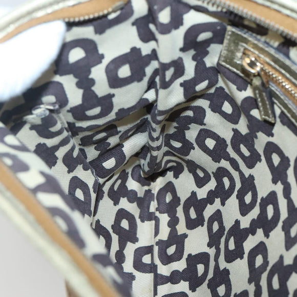 GUCCI GG Canvas Sherry Line Shoulder Bag Beige Black 144388 Auth 123961