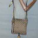 GUCCI GG Canvas Sherry Line Shoulder Bag Beige Black 144388 Auth 123961-22
