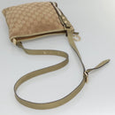 GUCCI GG Canvas Sherry Line Shoulder Bag Beige Black 144388 Auth 123961-7