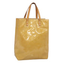 LOUIS VUITTON Monogram Vernis Reade MM Hand Bag Beige M91141 LV Auth 123966-1