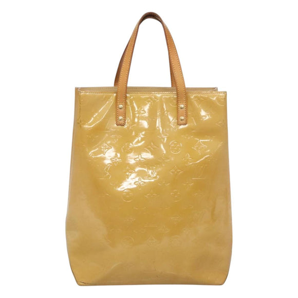 LOUIS VUITTON Monogram Vernis Reade MM Hand Bag Beige M91141 LV Auth 123966