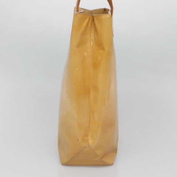 LOUIS VUITTON Monogram Vernis Reade MM Hand Bag Beige M91141 LV Auth 123966