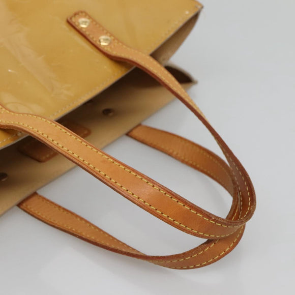 LOUIS VUITTON Monogram Vernis Reade MM Hand Bag Beige M91141 LV Auth 123966