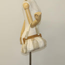 CHANEL Hand Bag Canvas Beige Gold CC Auth 123968-22