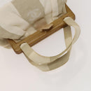 CHANEL Hand Bag Canvas Beige Gold CC Auth 123968-7