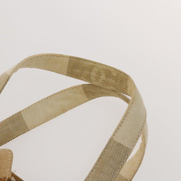 CHANEL Hand Bag Canvas Beige Gold CC Auth 123968