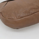 Salvatore Ferragamo Gancini Shoulder Bag Leather Brown Silver Auth 123976-11