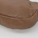 Salvatore Ferragamo Gancini Shoulder Bag Leather Brown Silver Auth 123976-12