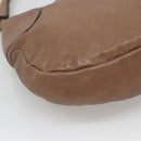 Salvatore Ferragamo Gancini Shoulder Bag Leather Brown Silver Auth 123976-13