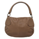 Salvatore Ferragamo Gancini Shoulder Bag Leather Brown Silver Auth 123976-3