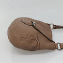 Salvatore Ferragamo Gancini Shoulder Bag Leather Brown Silver Auth 123976-5
