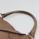 Salvatore Ferragamo Gancini Shoulder Bag Leather Brown Silver Auth 123976-8