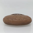 Salvatore Ferragamo Gancini Shoulder Bag Leather Brown Silver Auth 123976-9