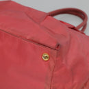 PRADA Tote Bag Nylon Pink Gold Auth 123981-9