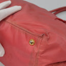 PRADA Tote Bag Nylon Pink Gold Auth 123981-15