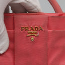 PRADA Tote Bag Nylon Pink Gold Auth 123981-17