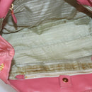 PRADA Tote Bag Nylon Pink Gold Auth 123981-11