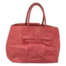 PRADA Tote Bag Nylon Pink Gold Auth 123981-1