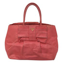 PRADA Tote Bag Nylon Pink Gold Auth 123981-13