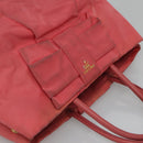 PRADA Tote Bag Nylon Pink Gold Auth 123981-6