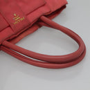 PRADA Tote Bag Nylon Pink Gold Auth 123981-7