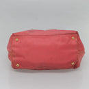 PRADA Tote Bag Nylon Pink Gold Auth 123981-5